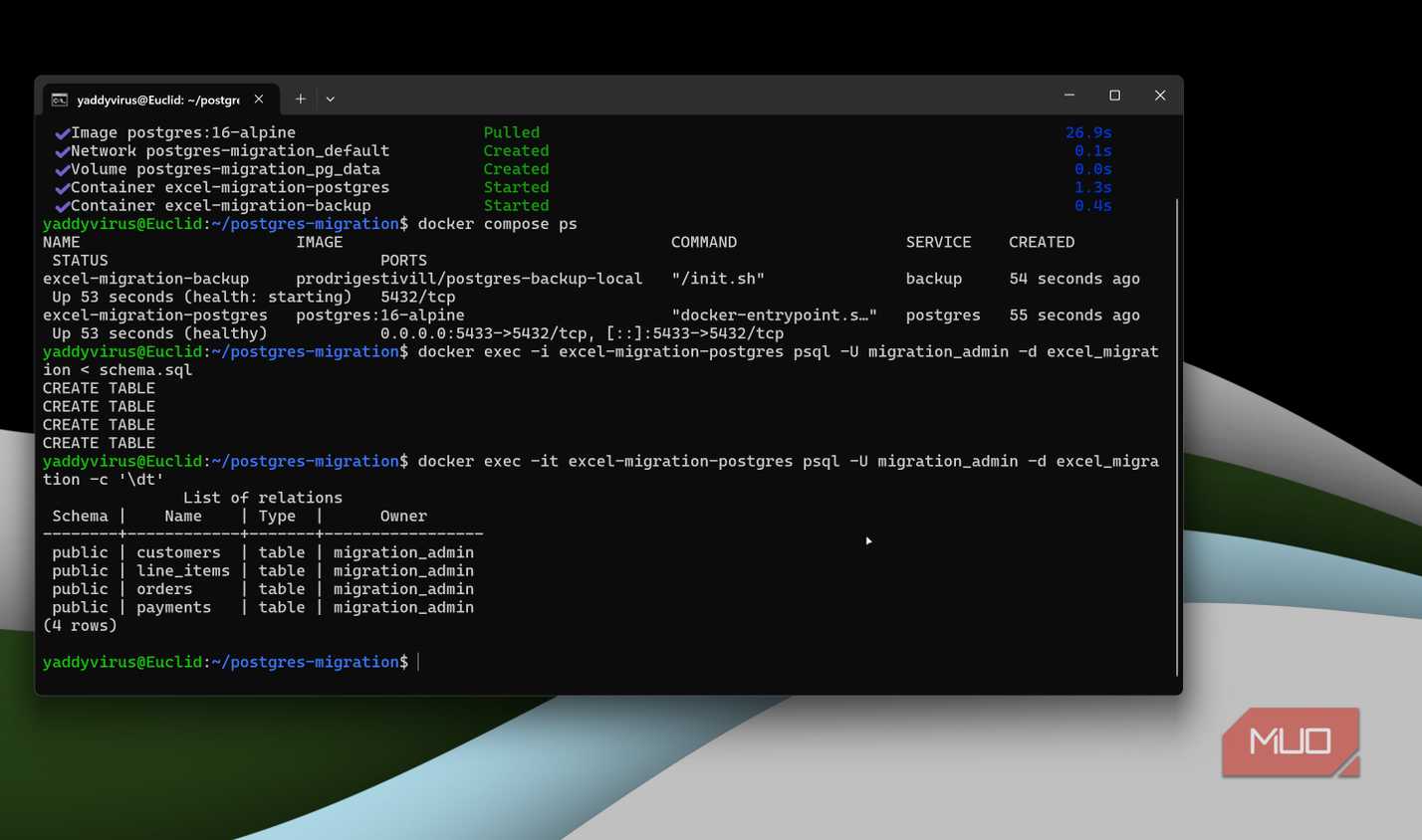 Postgres excel data migration.