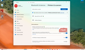 Printers & scanners page in Settings