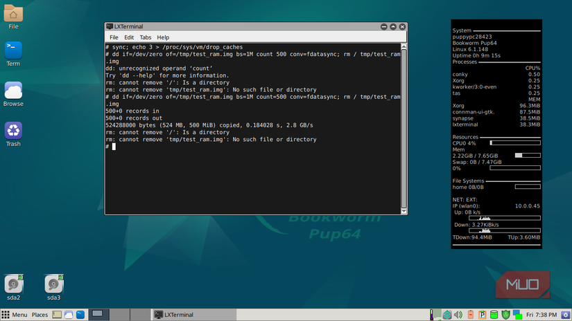Puppy RAM throughput benchmark
