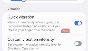 Quick Action settings in One Hand Operation+