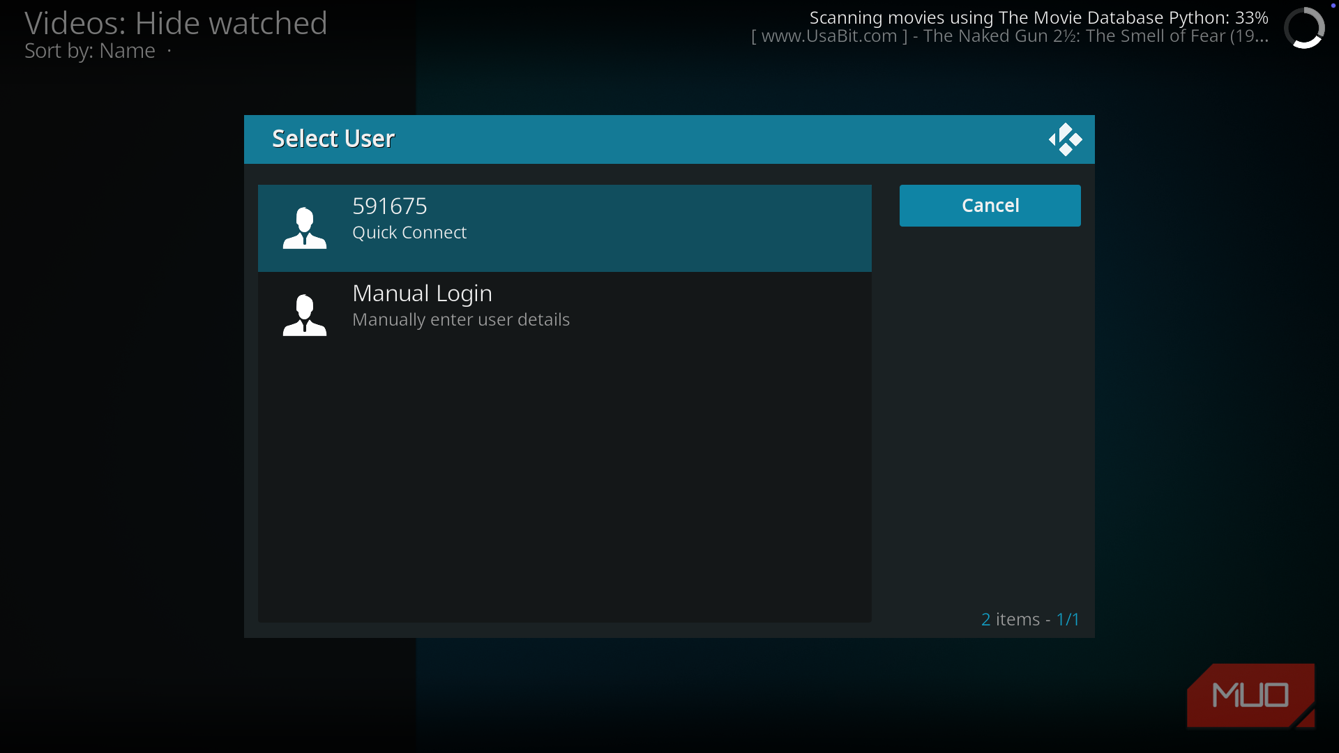 Jellyfin provides a code for quick connection