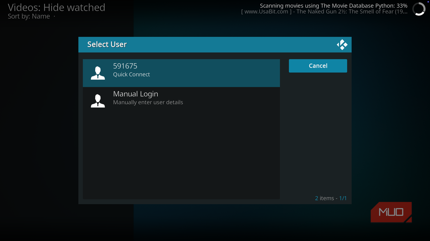 Jellyfin provides a code for quick connection