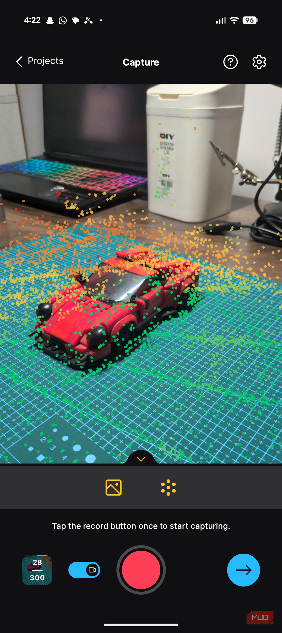RealityScan AR view friom the side.