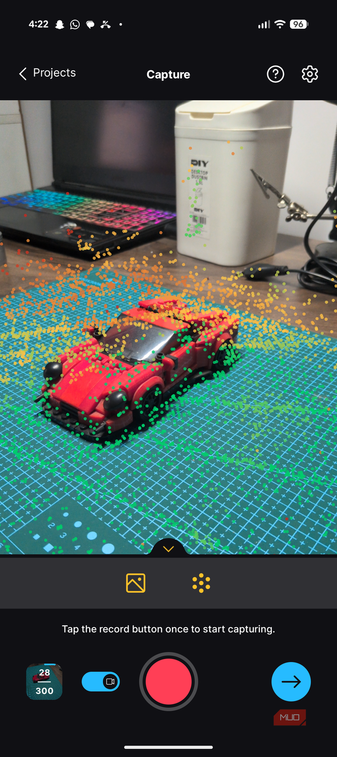 RealityScan AR view friom the side.