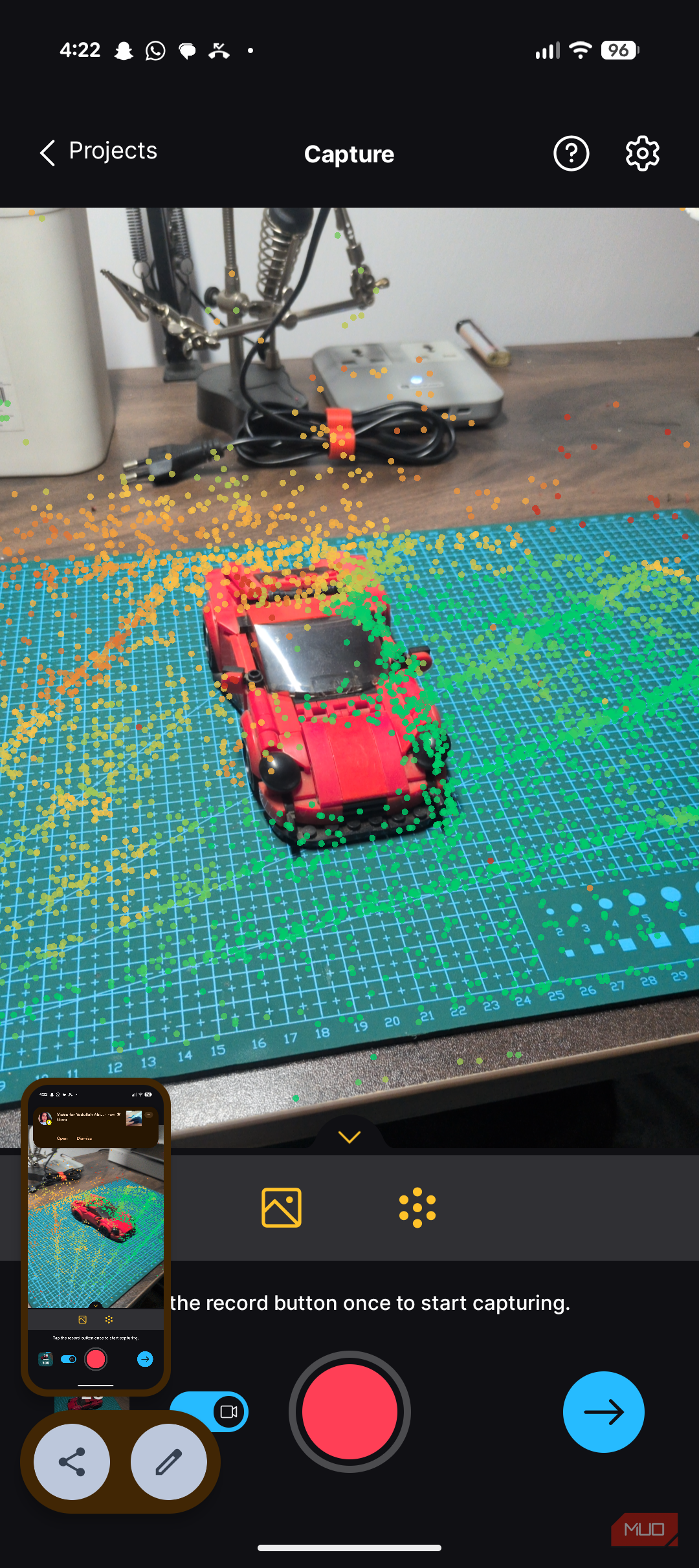 RealityScan AR view from front.