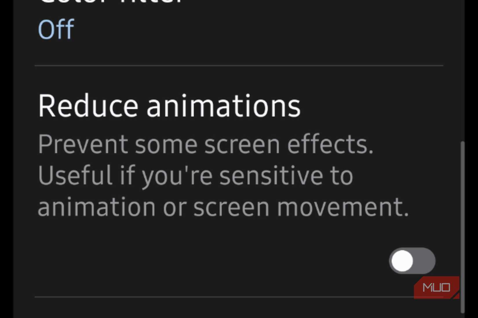 Reduce animations in Android
