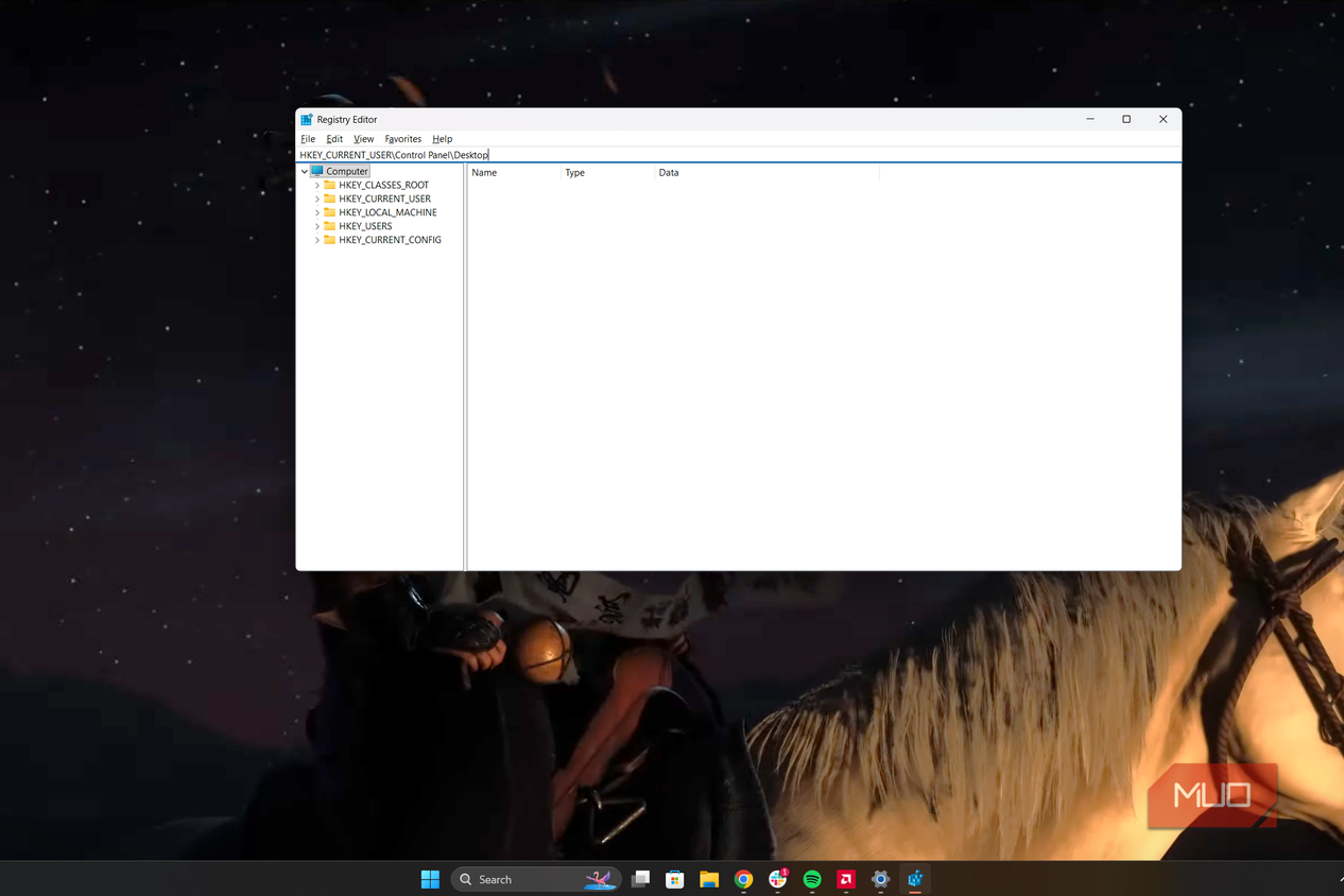 registry editor menu
