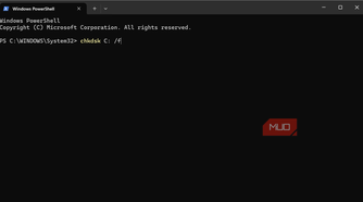Repairing drive with chkdsk