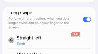 Right-edge gesture setup in One Hand Operation+