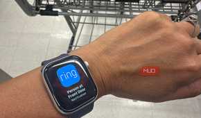 An Apple Watch showing a Ring notification.