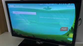 The Roku settings for display type set to 1080p