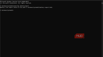 Running battery report command
