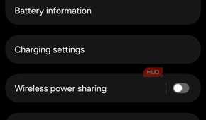 Samsung battery settings menu options