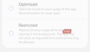 Samsung Device Care unrestricted battery setting