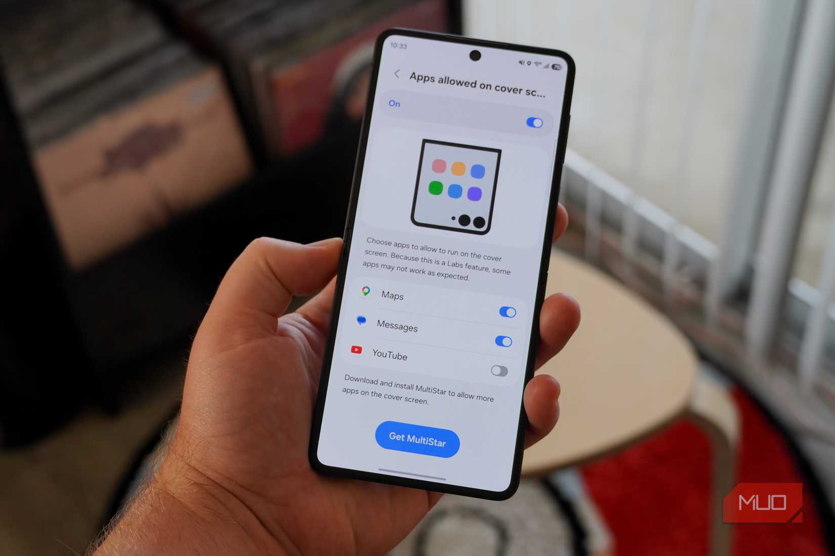 Applications autorisées dans le menu de l’écran d’accueil du Galaxy Z Flip 7.