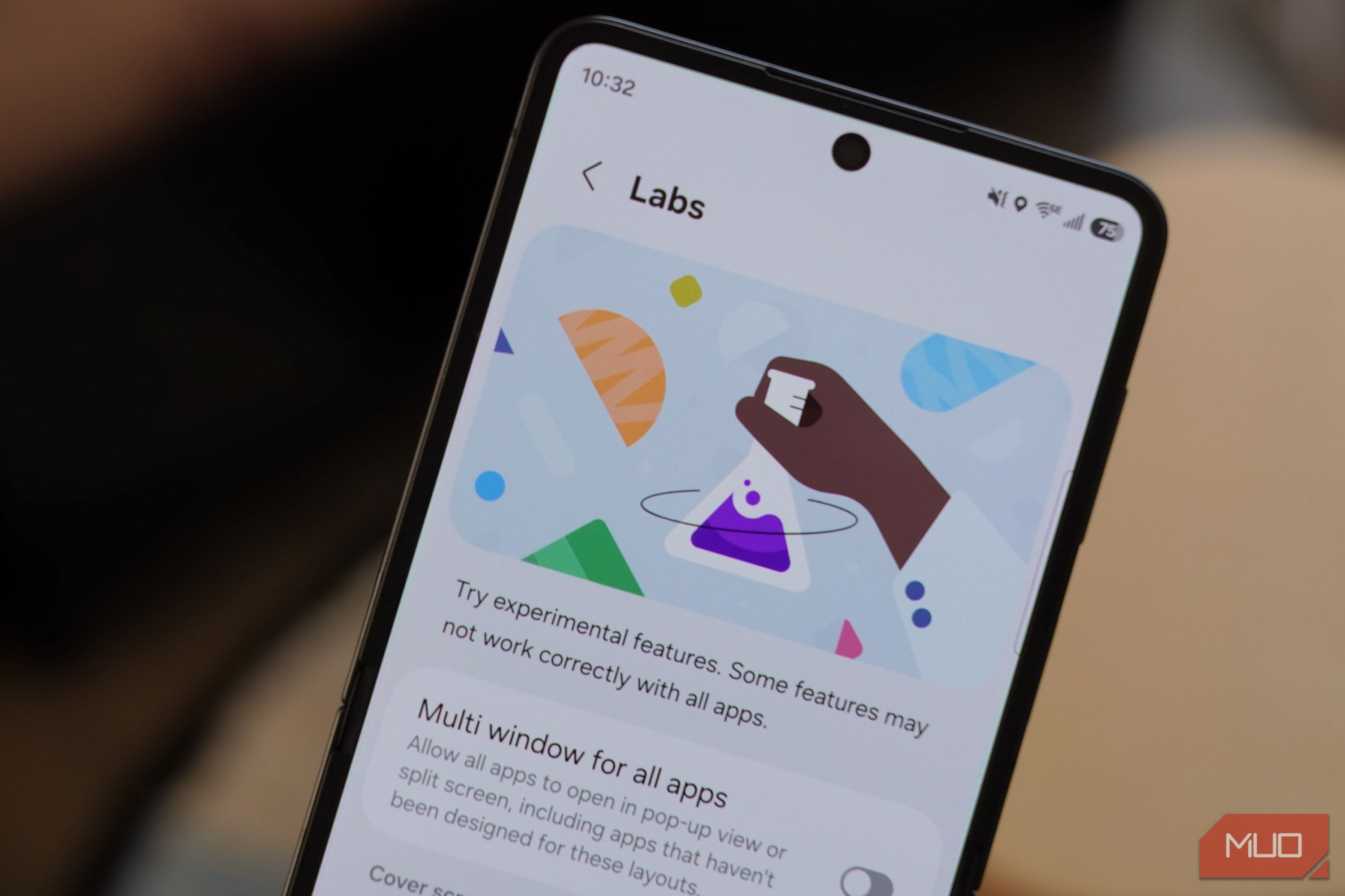 The Labs menu of a Galaxy phone.