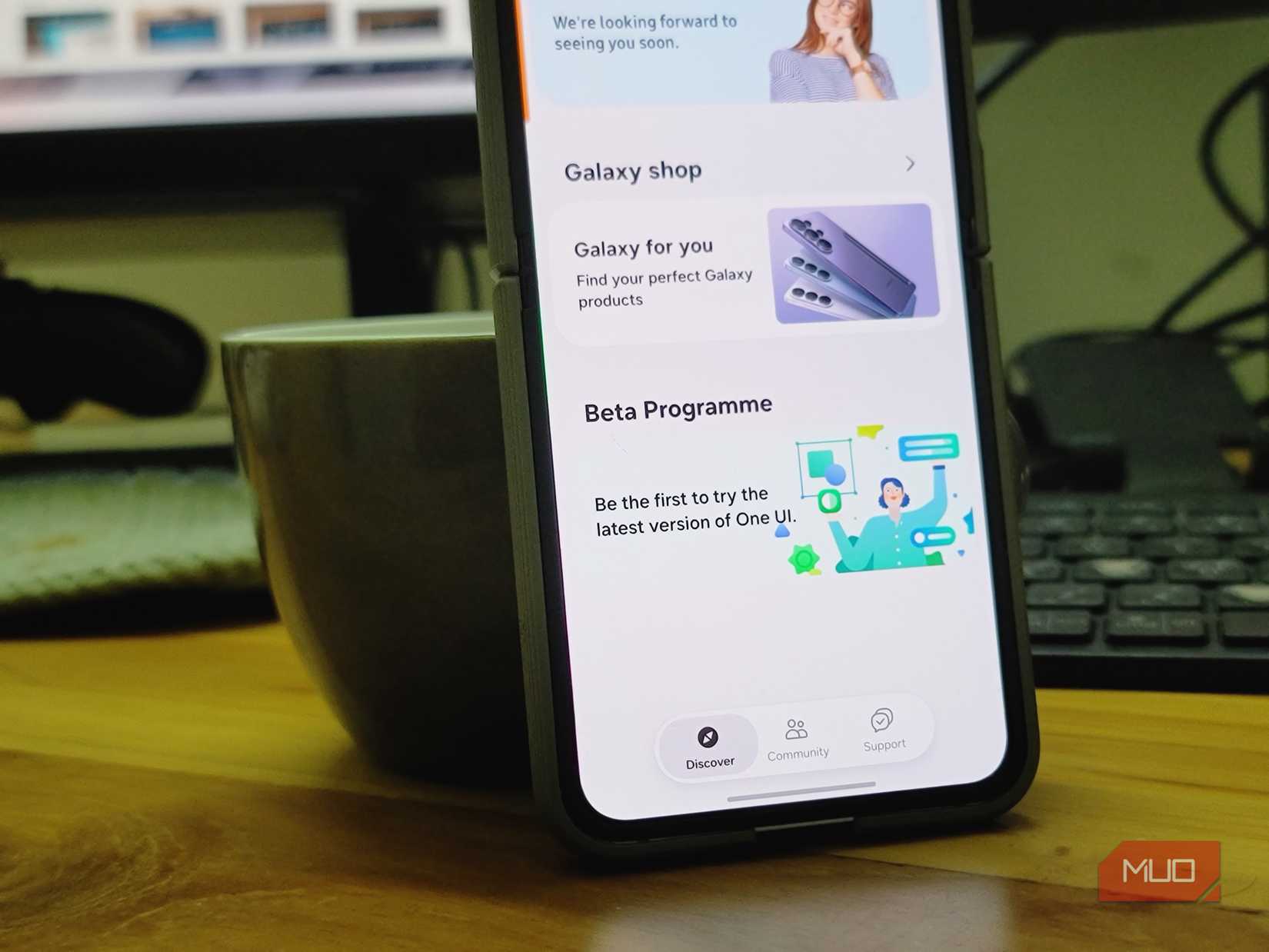 samsung members app galaxy shop and one ui beta programme screen