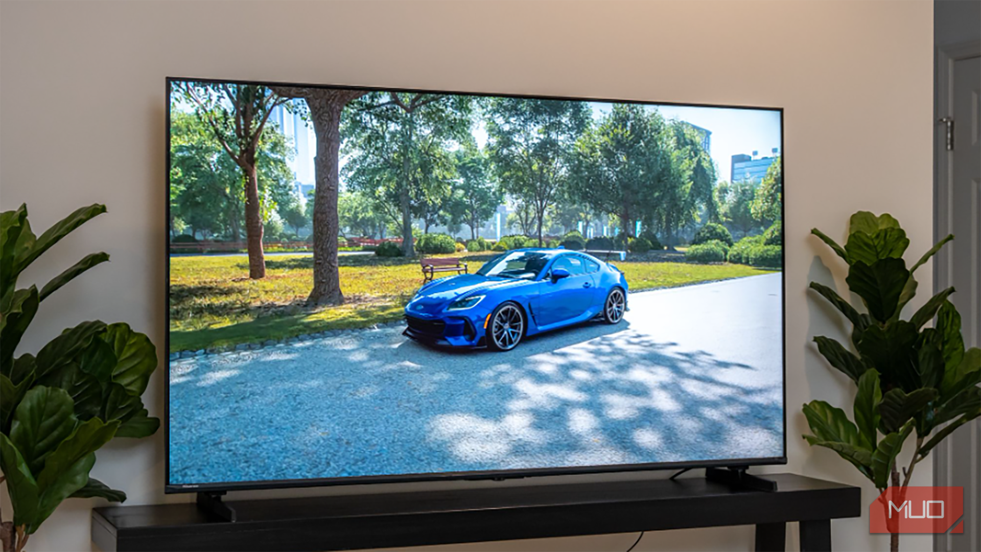 The Hisense U6SF MiniLED ULED TV showing a virtual sports car.