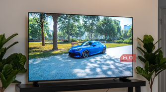 The Hisense U6SF MiniLED ULED TV showing a virtual sports car.