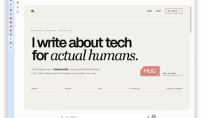 The final website in a browser