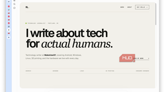The final website in a browser