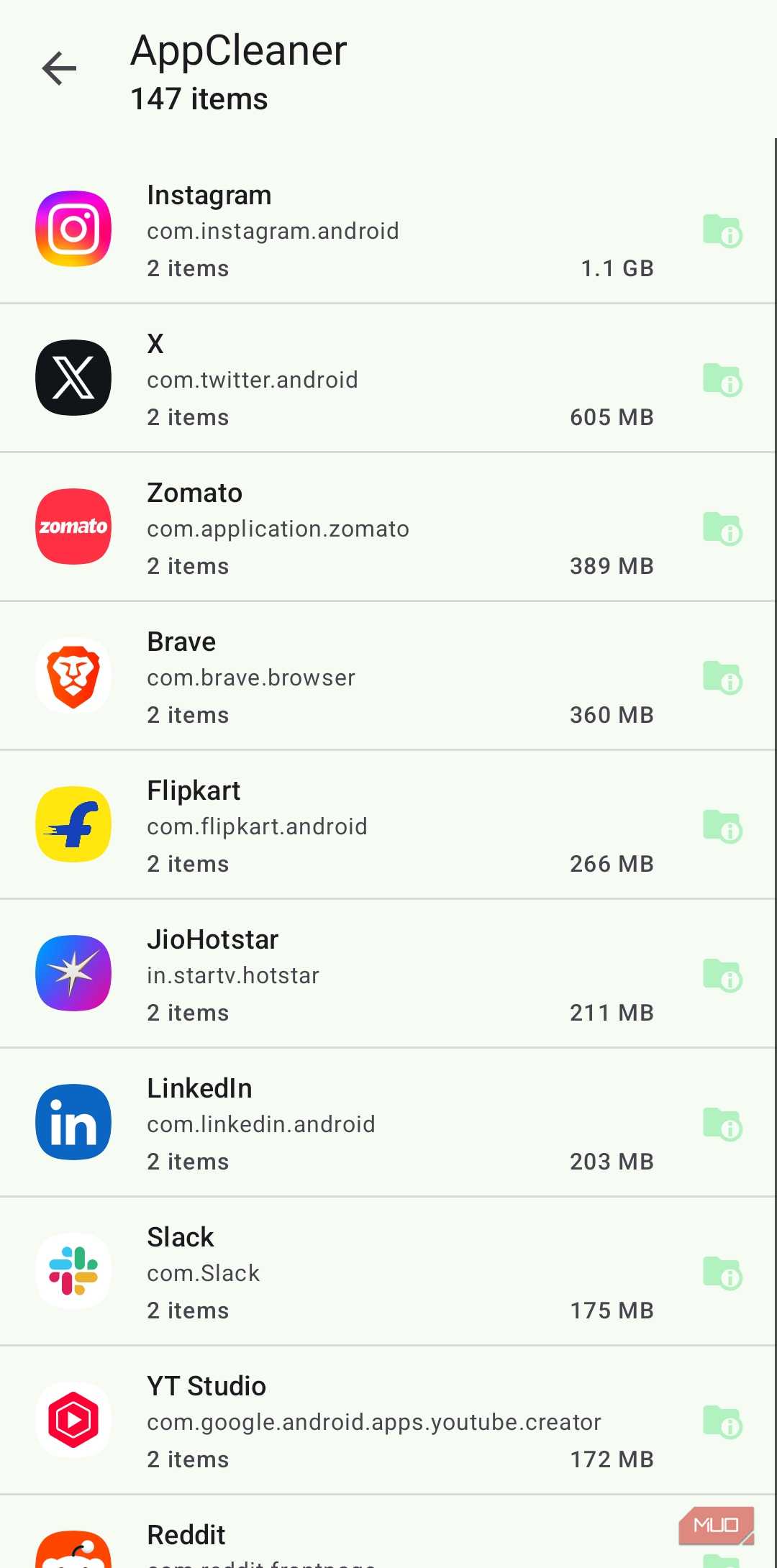 SD Maid showing AppCleaner on Android