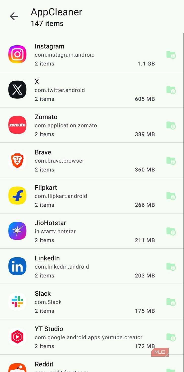 SD Maid showing AppCleaner on Android