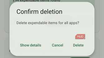 SD Maid showing confirm delete option on Android