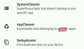 SD Maid showing Settings on Android