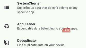 SD Maid showing Settings on Android