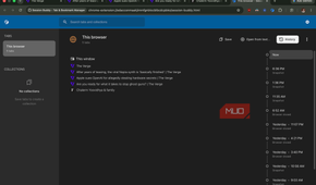 Session Buddy extension showing the history option on the right side