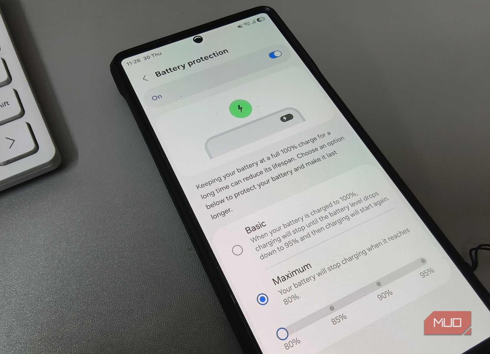 Set a charging cap with Battery protection.