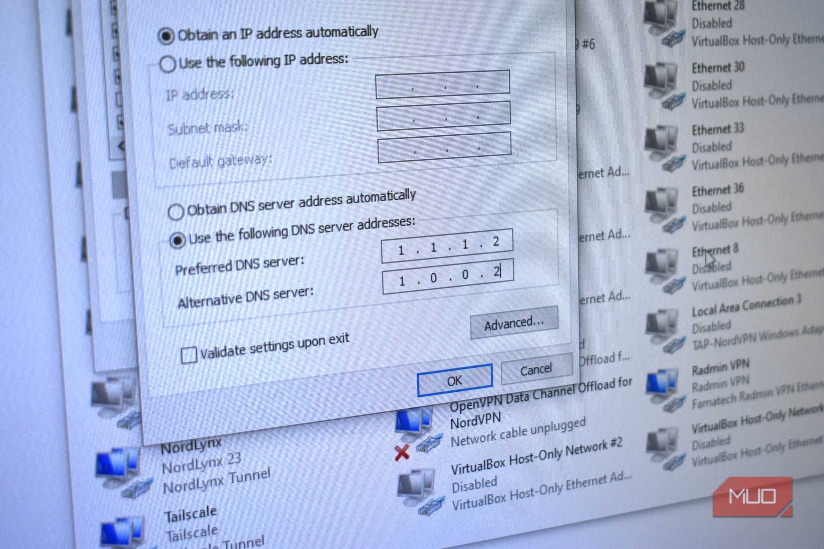 setting cloudflare malware protection dns on windows.