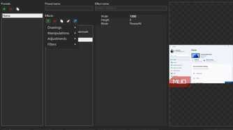 Share X app image effects menu