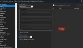 ShareX app destination settings window