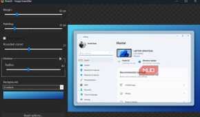 ShareX app image beautifier window showing Windows 11 settings app screenshot