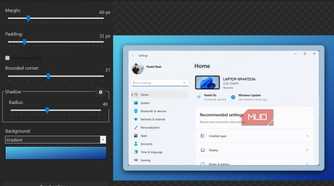 ShareX app image beautifier window showing Windows 11 settings app screenshot