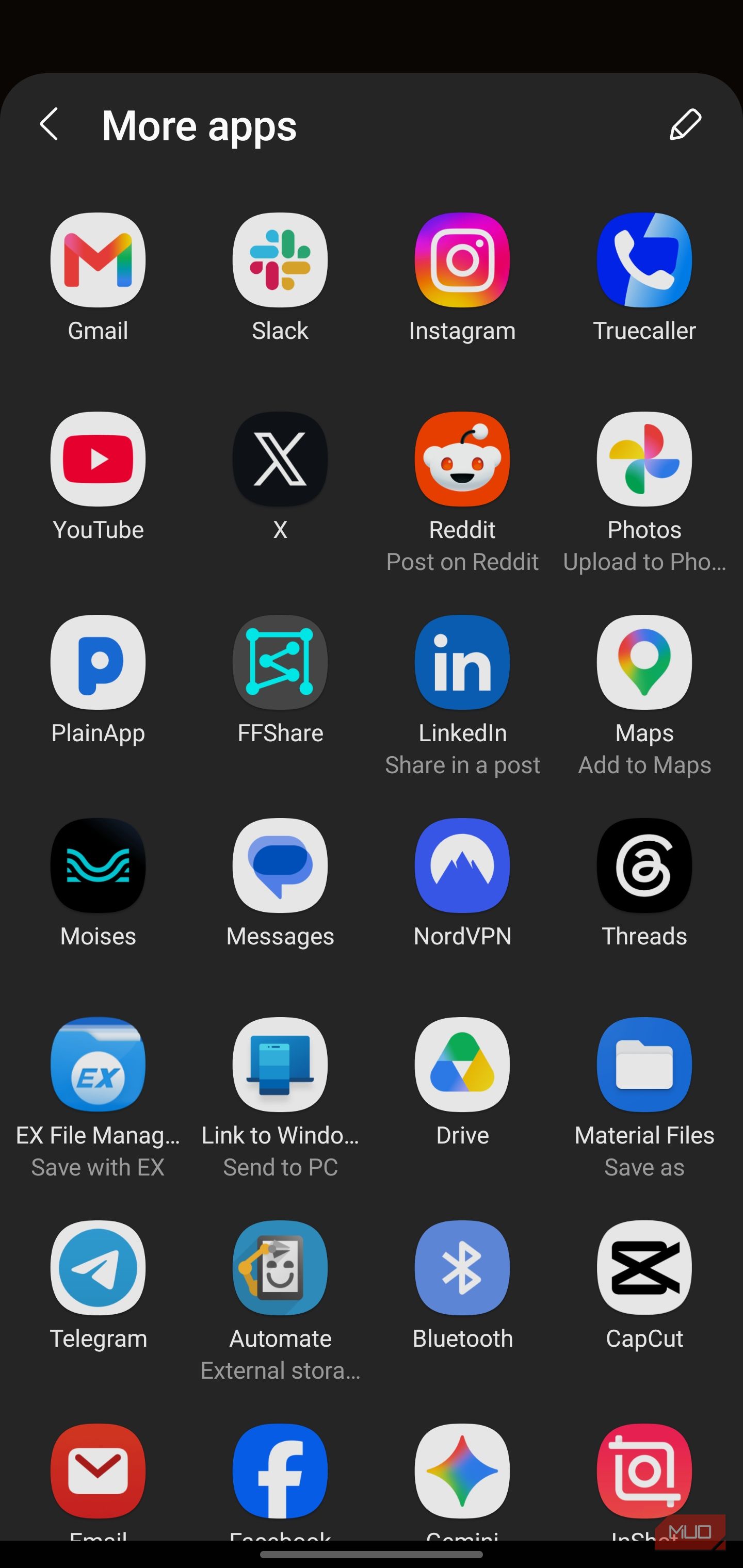Smartphone screen showing a grid of app icons
