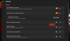 snipping tool settings