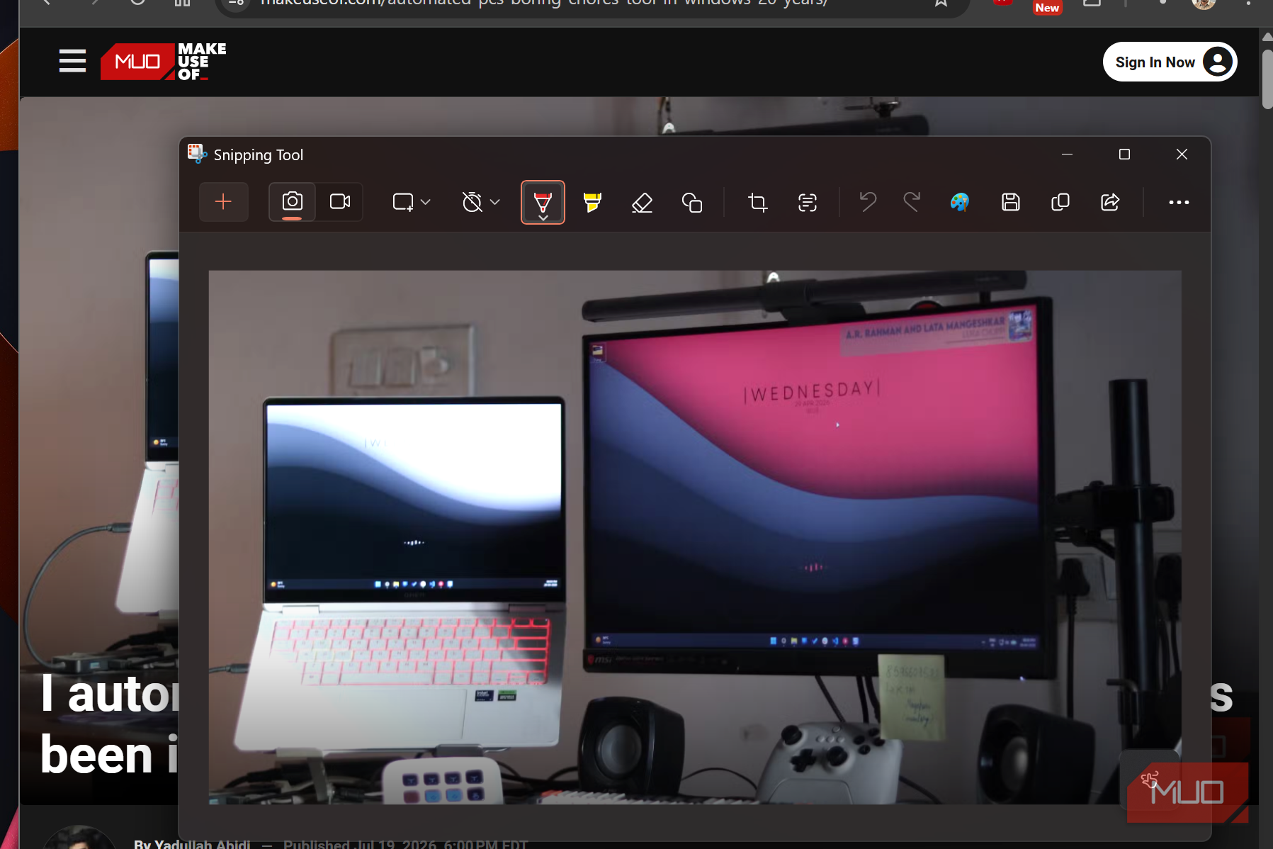 snipping tool marker
