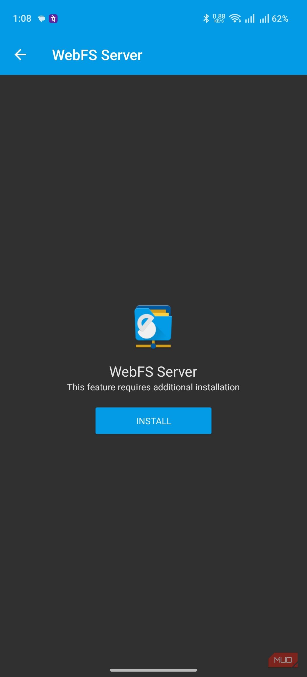 Solid Explorer showing the server plugin