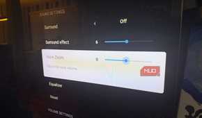 The Voice Zoom option in the audio settings of a Sony TV