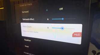 The Voice Zoom option in the audio settings of a Sony TV
