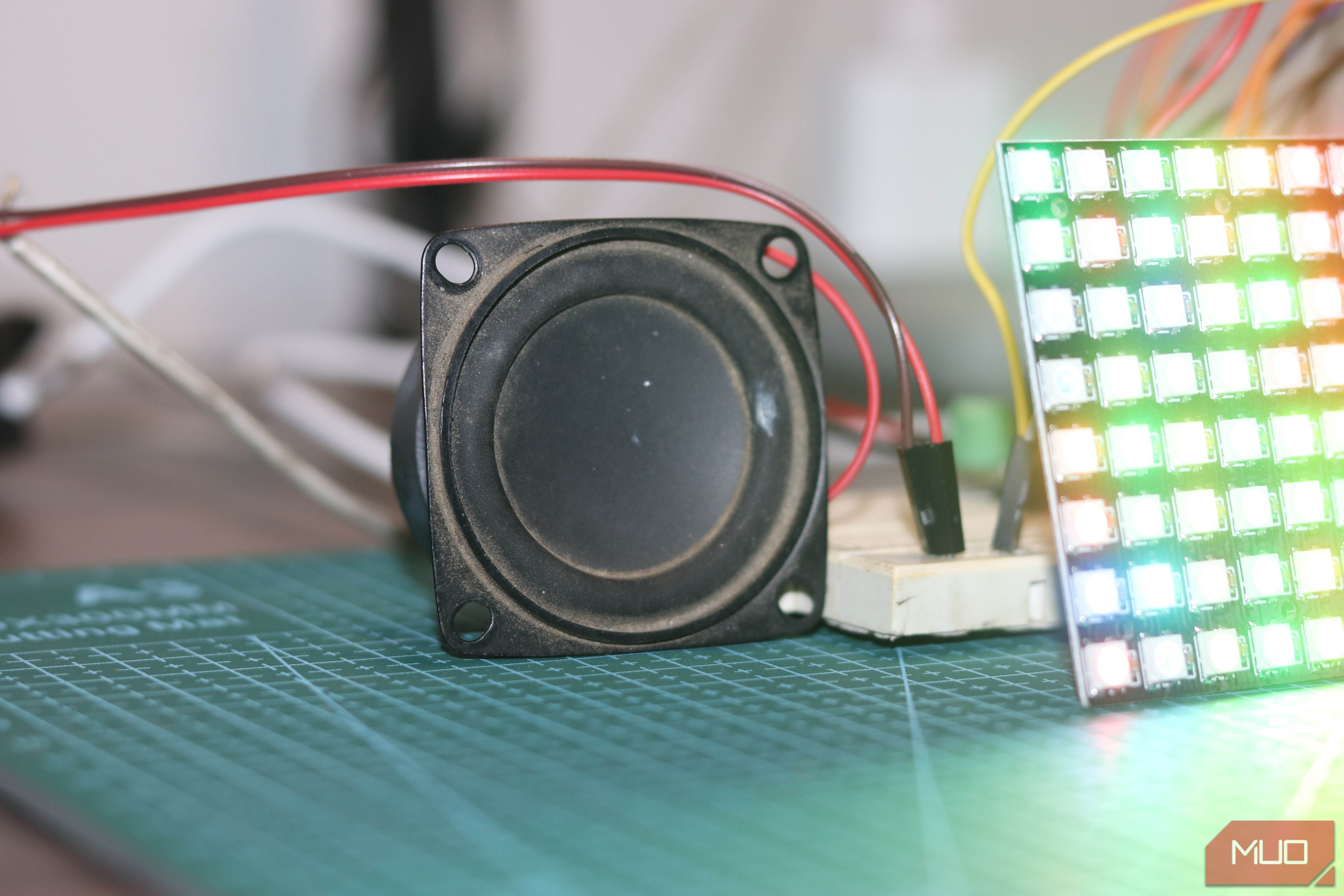 Speaker connected to ESP32 voice assistant.