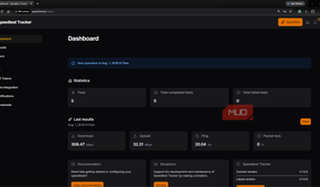 Speedtest Tracker dashboard showing past tests and scheduled