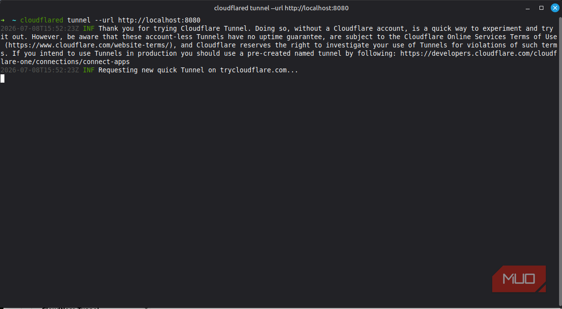 Spinning up a tunnel to try Cloudflare