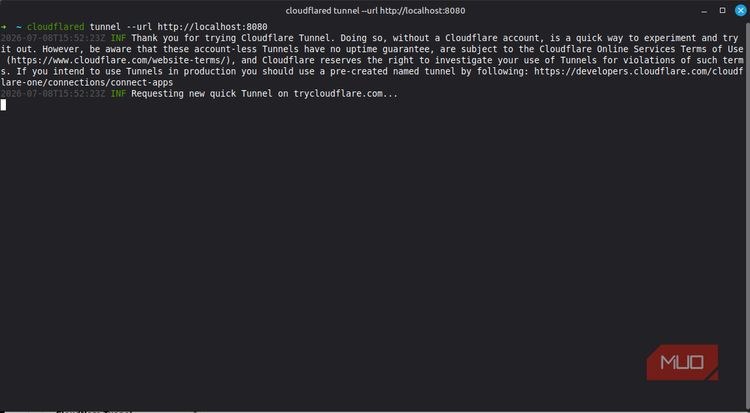 Spinning up a tunnel to try Cloudflare