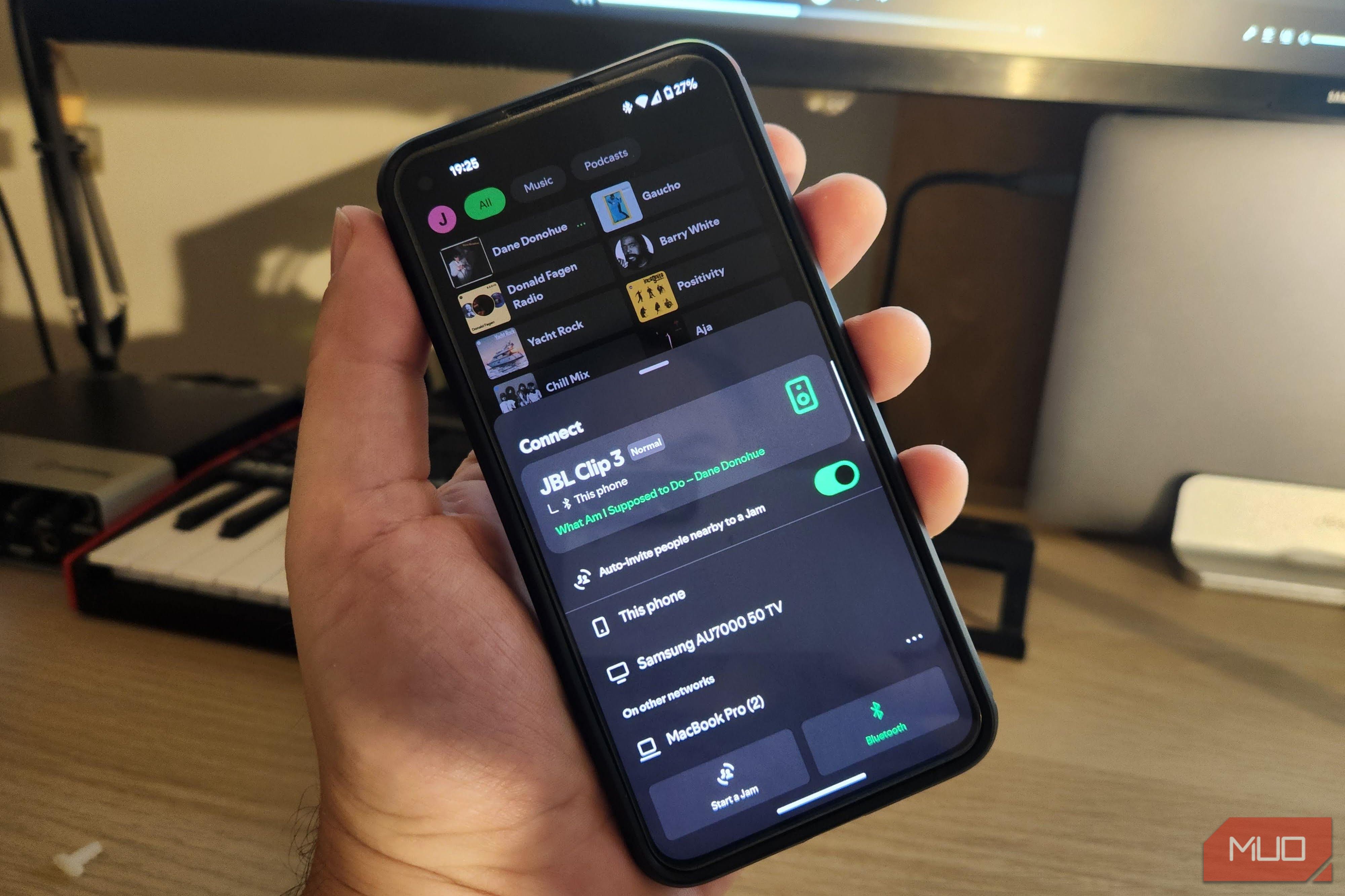 Spotify Connect options on a smartphone.