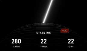 Starlink mini application speed test results once obstructions were removed