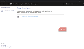 Storage SPaces in Control Panel
